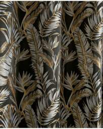 Paradise Palm Jacquard Eyelet Curtain Black Gold - Laurence Llewelyn Bowen - Size: 168 x 229cm - thumbnail 2