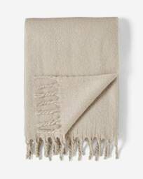 Faux Mohair Fringed Throw - Natural Natural - JD Williams - Size: 120X150 - thumbnail 2