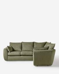 Finch Chenille Left Hand Corner Sofa Green - JD Williams - thumbnail 4