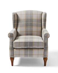 Bailey Check Wingback Armchair Natural - JD Williams - thumbnail 4