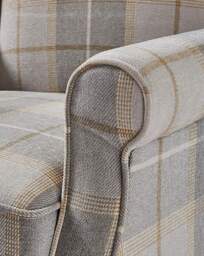 Bailey Check Wingback Armchair Natural - JD Williams - thumbnail 2