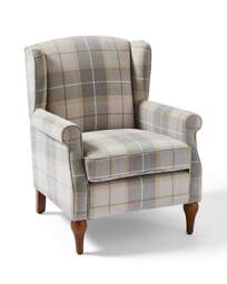 Bailey Check Wingback Armchair Natural - JD Williams - thumbnail 3