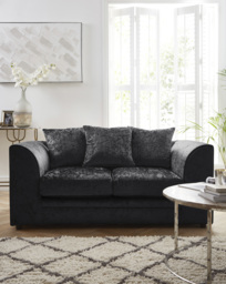 Chicago Crushed Velvet 2 Seater Sofa Black - thumbnail 1