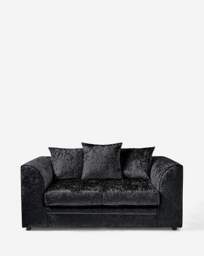 Chicago Crushed Velvet 2 Seater Sofa Black - thumbnail 4