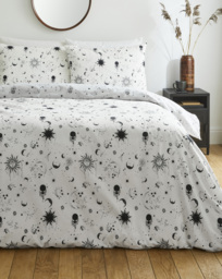 Moon & Stars Grey Duvet Set Grey - JD Williams - Size: SINGLE