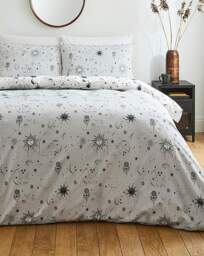 Moon & Stars Grey Duvet Set Grey - JD Williams - Size: SINGLE - thumbnail 5