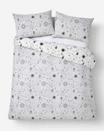 Moon & Stars Grey Duvet Set Grey - JD Williams - Size: SINGLE - thumbnail 4
