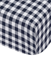 CL Gingham Check Fitted Sheet NVY Navy - Catherine Lansfield - Size: DOUBLE