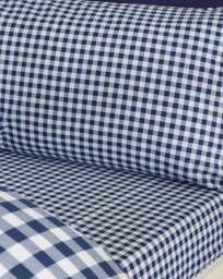 CL Gingham Check Fitted Sheet NVY Navy - Catherine Lansfield - Size: DOUBLE - thumbnail 3