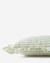 Raleigh Striped Ruffled Cushion Green - JD Williams - Size: 43X43 - thumbnail 3