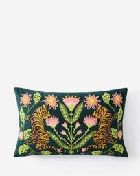 Embroidered Tigers Velvet Cushion Multi - JD Williams - Size: 30X50 - thumbnail 4