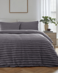 Oakley Fleece Duvet Cover Set Grey - JD Williams - Size: SINGLE - thumbnail 1
