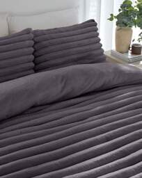 Oakley Fleece Duvet Cover Set Grey - JD Williams - Size: SINGLE - thumbnail 4