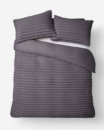 Oakley Fleece Duvet Cover Set Grey - JD Williams - Size: SINGLE - thumbnail 3
