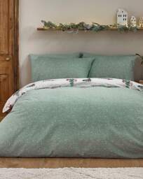 CL Brushed Christmas Dogs Duvet Set Green - Catherine Lansfield - Size: SINGLE - thumbnail 3