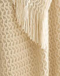 Appletree Textured Knit Throw Natural - Appletree - Size: 130X180 - thumbnail 4