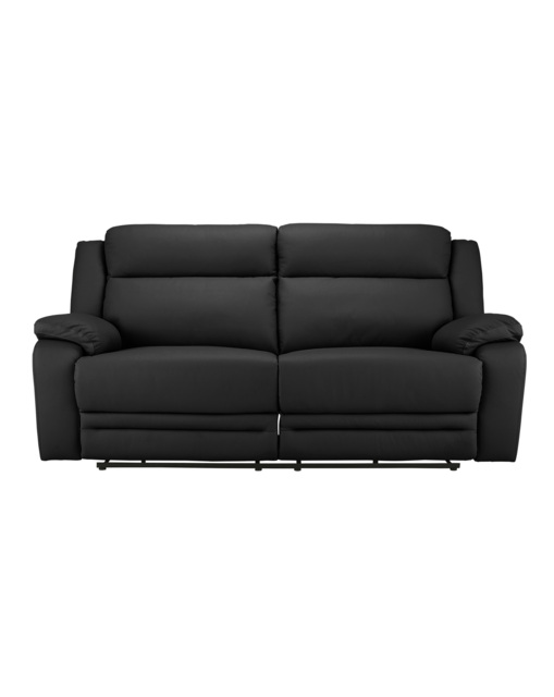 Croft Leather Recliner 3 Seater Sofa Black - JD Williams - image 1