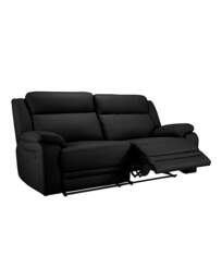 Croft Leather Recliner 3 Seater Sofa Black - JD Williams - thumbnail 3