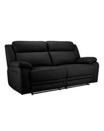 Croft Leather Recliner 3 Seater Sofa Black - JD Williams - thumbnail 4