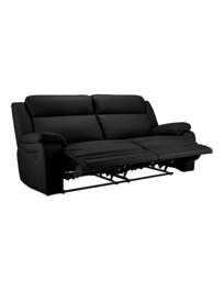 Croft Leather Recliner 3 Seater Sofa Black - JD Williams - thumbnail 2