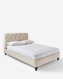 Megin Buttoned Bed Frame Natural - JD Williams - Size: DOUBLE - thumbnail 3
