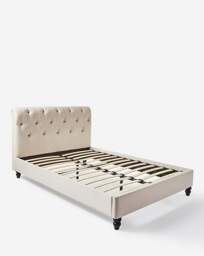 Megin Buttoned Bed Frame Natural - JD Williams - Size: DOUBLE - thumbnail 2