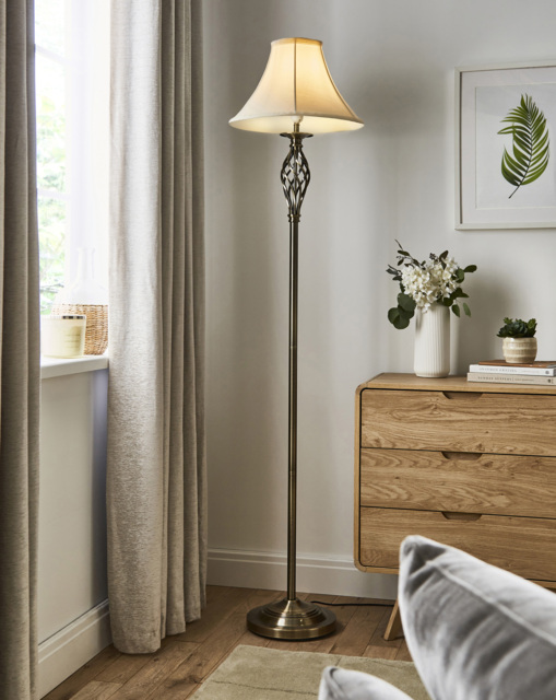 Barley Touch Floor Lamp Brass - Searchlight - image 1