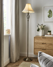 Barley Touch Floor Lamp Brass - Searchlight - thumbnail 1