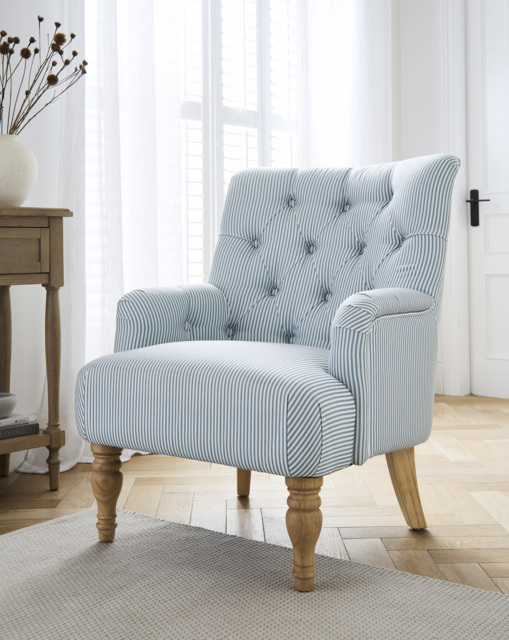 Julipa Mae Striped Accent Chair Blue - Julipa - image 1