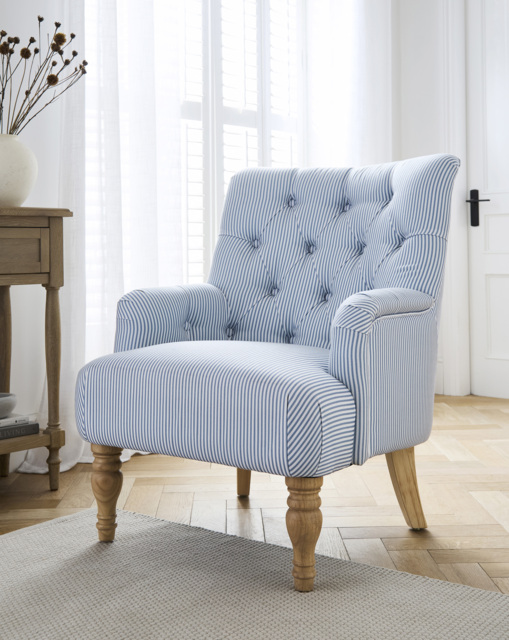 Julipa Mae Striped Accent Chair Blue - Julipa - image 1