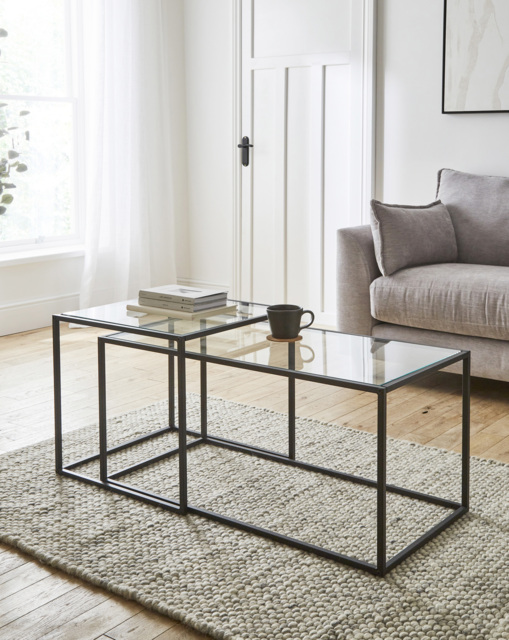 Regent Nested Coffee Table Black - JD Williams - image 1