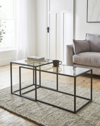 Regent Nested Coffee Table Black - JD Williams
