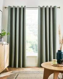 Austin Blackout Thermal Eyelet Curtains Green - Enhanced Living - Size: 117 x 229cm - thumbnail 2
