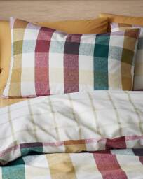 CL Autumn Check Duvet Cover Set Plum - Catherine Lansfield - Size: SINGLE - thumbnail 2