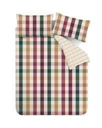CL Autumn Check Duvet Cover Set Plum - Catherine Lansfield - Size: SINGLE - thumbnail 4