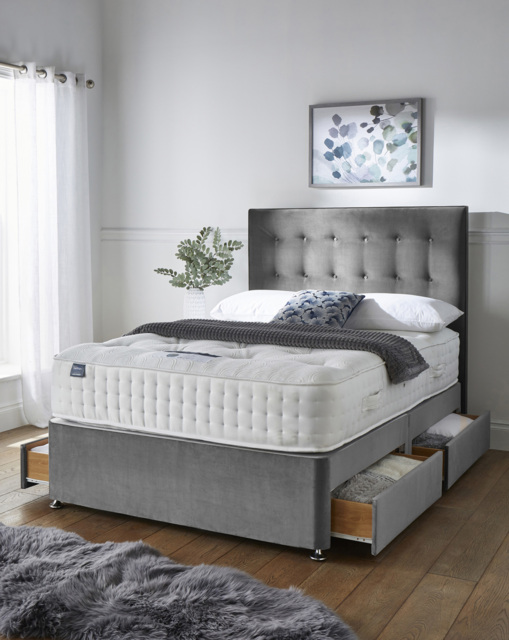 Silentnight 4000 4 Drawer Divanset Charcoal - Silentnight - Size: DOUBLE - image 1