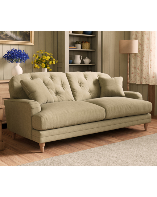 Florence Buttonback 3 Seater Sofa Olive - JD Williams - image 1