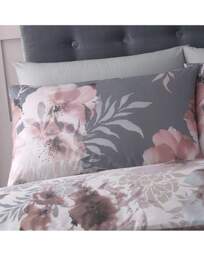 Dramatic Floral Silver Duvet Cover Set Grey - Catherine Lansfield - Size: DOUBLE - thumbnail 4
