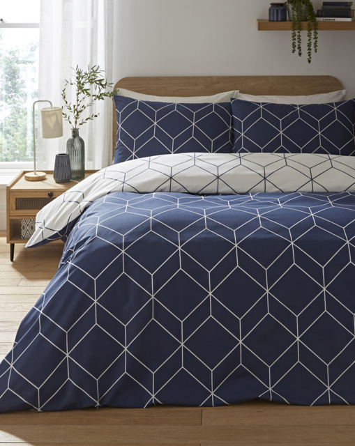 Oberon Duvet Cover Set Navy - JD Williams - Size: DOUBLE - image 1