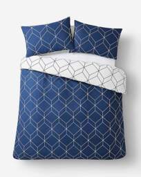 Oberon Duvet Cover Set Navy - JD Williams - Size: DOUBLE - thumbnail 4