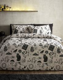 Catherine Lansfield Witchcraft Duvet Set Black/Natural - Catherine Lansfield - Size: SINGLE - thumbnail 1