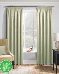 Matrix Pencil Pleat Thermal Curtain Green - Enhanced Living - Size: 167 x 229cm - thumbnail 2