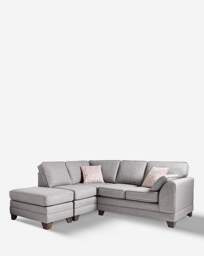 Hilliard Fabric Left Hand Corner Sofa Grey - thumbnail 2