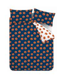 CL Halloween Pumpkins Duvet Cover Set Navy - Catherine Lansfield - Size: SINGLE - thumbnail 5