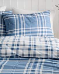 CL Kelso Check Duvet Cover Set BLU Blue - Catherine Lansfield - Size: SINGLE - thumbnail 5