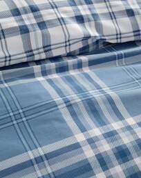 CL Kelso Check Duvet Cover Set BLU Blue - Catherine Lansfield - Size: SINGLE - thumbnail 3