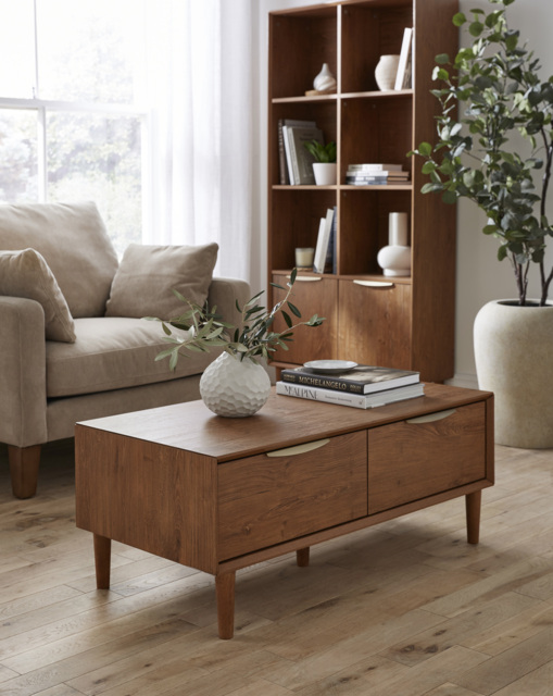 Westcote 2 Drawer Coffee Table Walnut - JD Williams - image 1