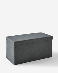Faux Linen Drawer Ottoman Charcoal - JD Williams - thumbnail 2