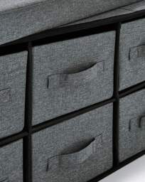 Faux Linen Drawer Ottoman Charcoal - JD Williams - thumbnail 3