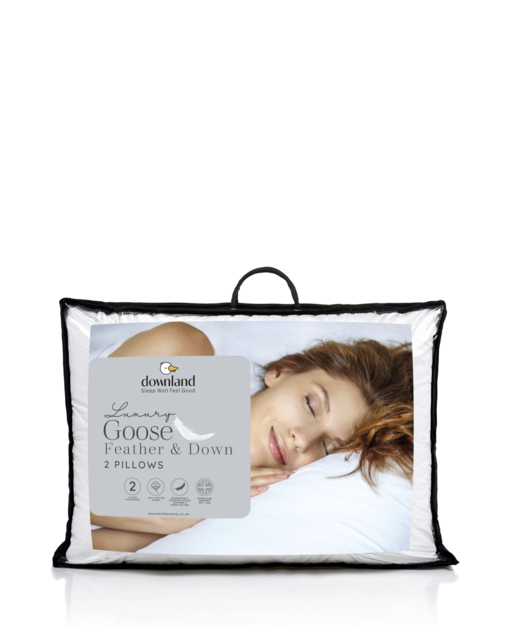 Goose Feather & Down Pack of 2 Pillows White - Hotel Collection - Size: PAIR - image 1
